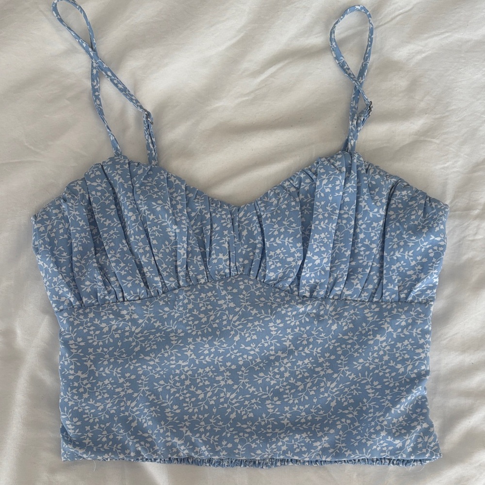 Princess Polly Blue Floral Women's Top